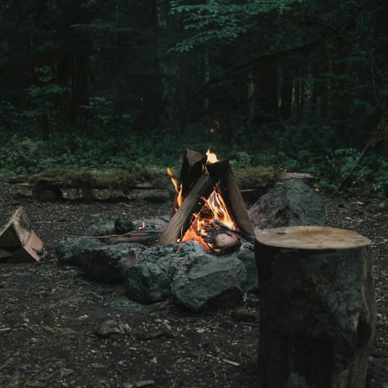 Ceremonial fire under the night sky