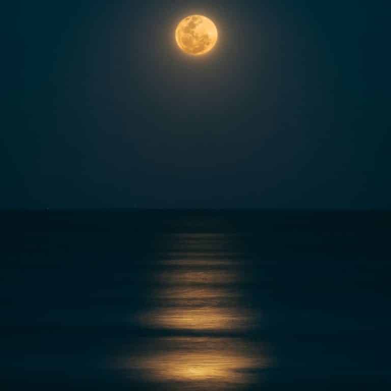 Full moon over the water