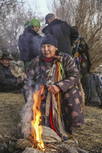 Chonos Chogostkhaan, female shaman of the Darkhad people, Mongolia